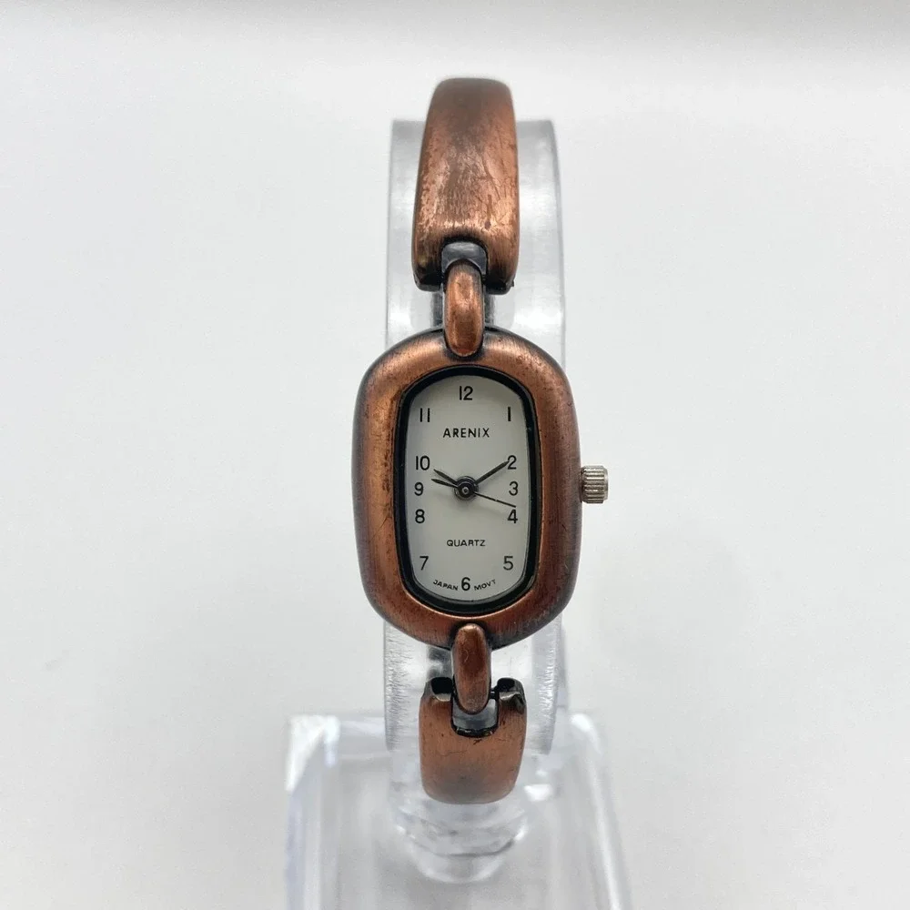 Arenix Women's Watch Copper Tone 18mm Oval New Battery SMALL 6